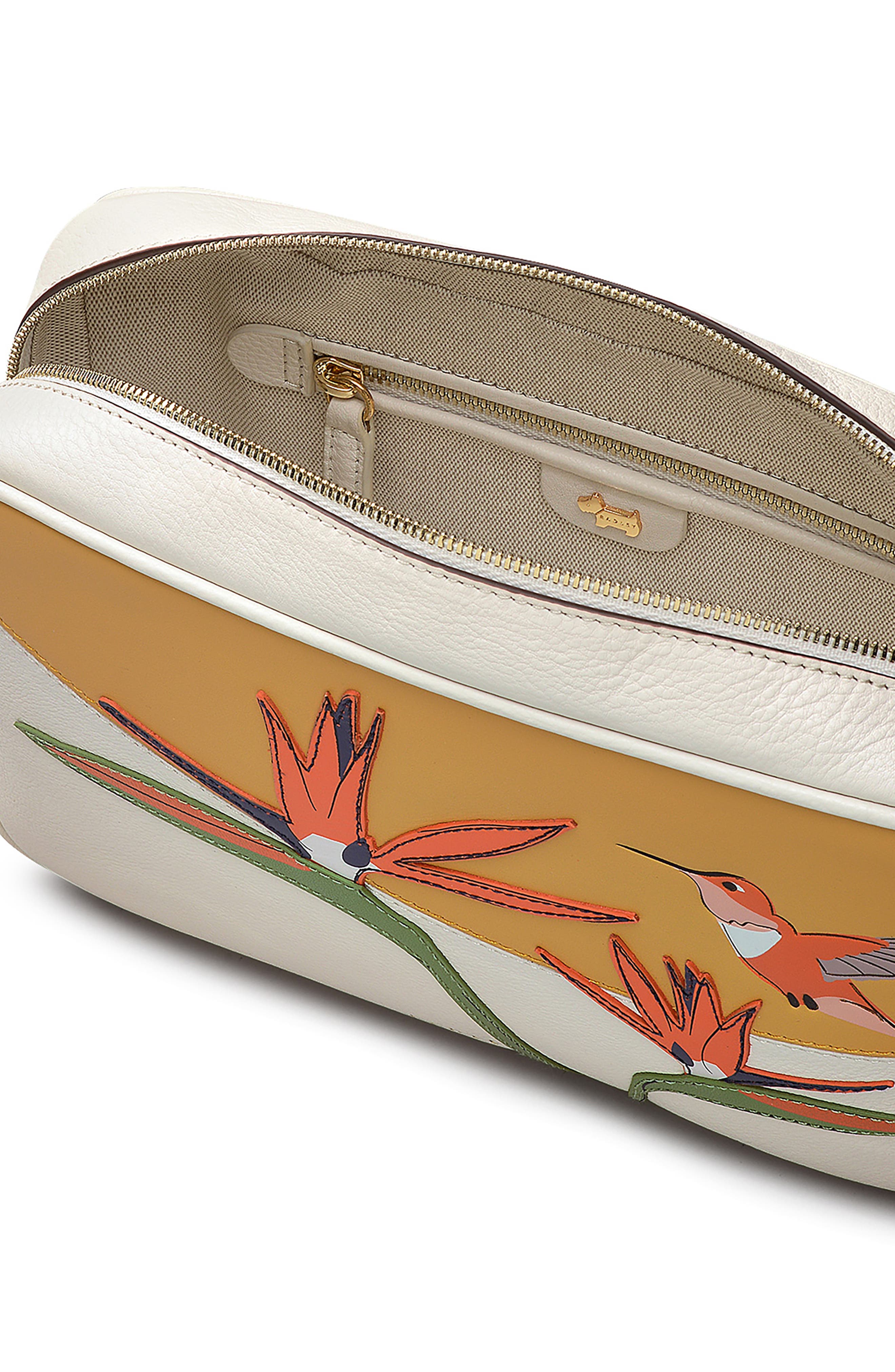 Radley Birds Of Paradise Small Zip Around Crossbody Bag, Alternate, color, Chalk