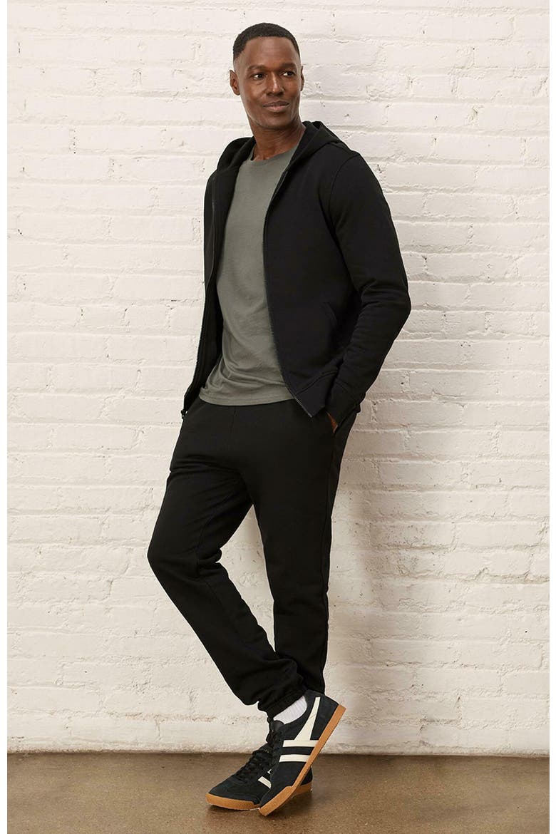 Organic Brushed Fleece Sweatpant, Alternate, color, Black