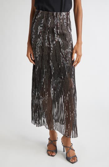スカート Missoni Ankle-Length Skirt With Ribbed Texture MISSONI Sequin-embellished striped crochet-knit maxi skirt