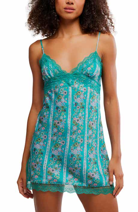 Wish You Were Here Lace Trim Mini Slipdress
