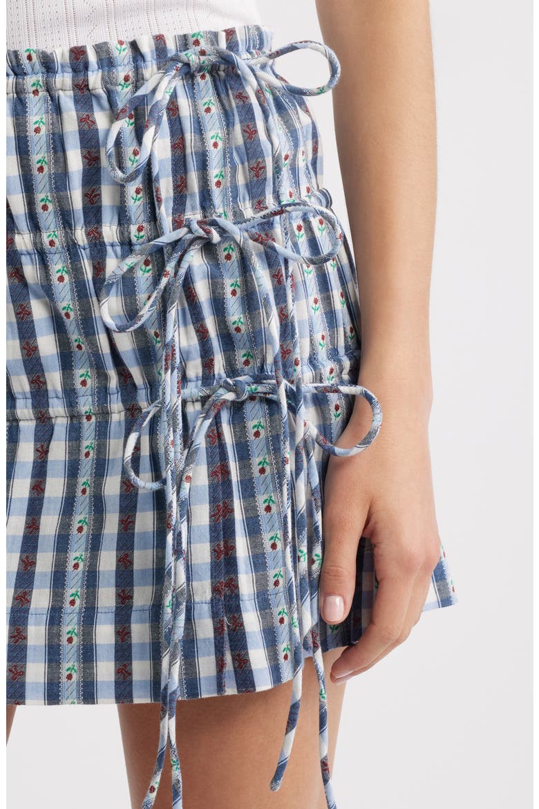 Este Tiered Organic Cotton Miniskirt, Alternate, color, NAVY
