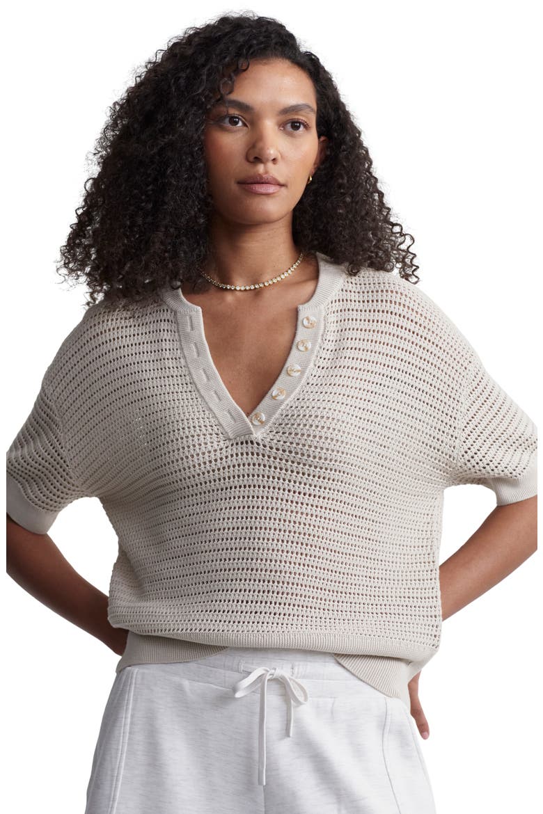 Callie Sheer Knit Cotton Top, Alternate, color, PEYOTE