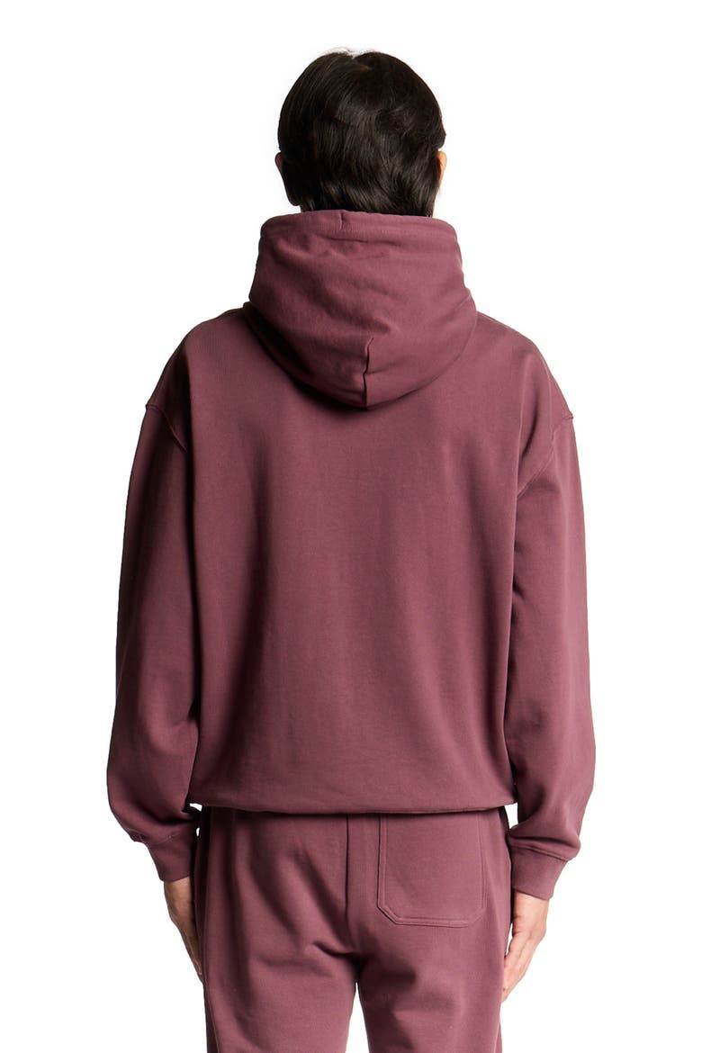 Script Brushback Pullover Hoodie, Alternate, color, Dusky Maroon