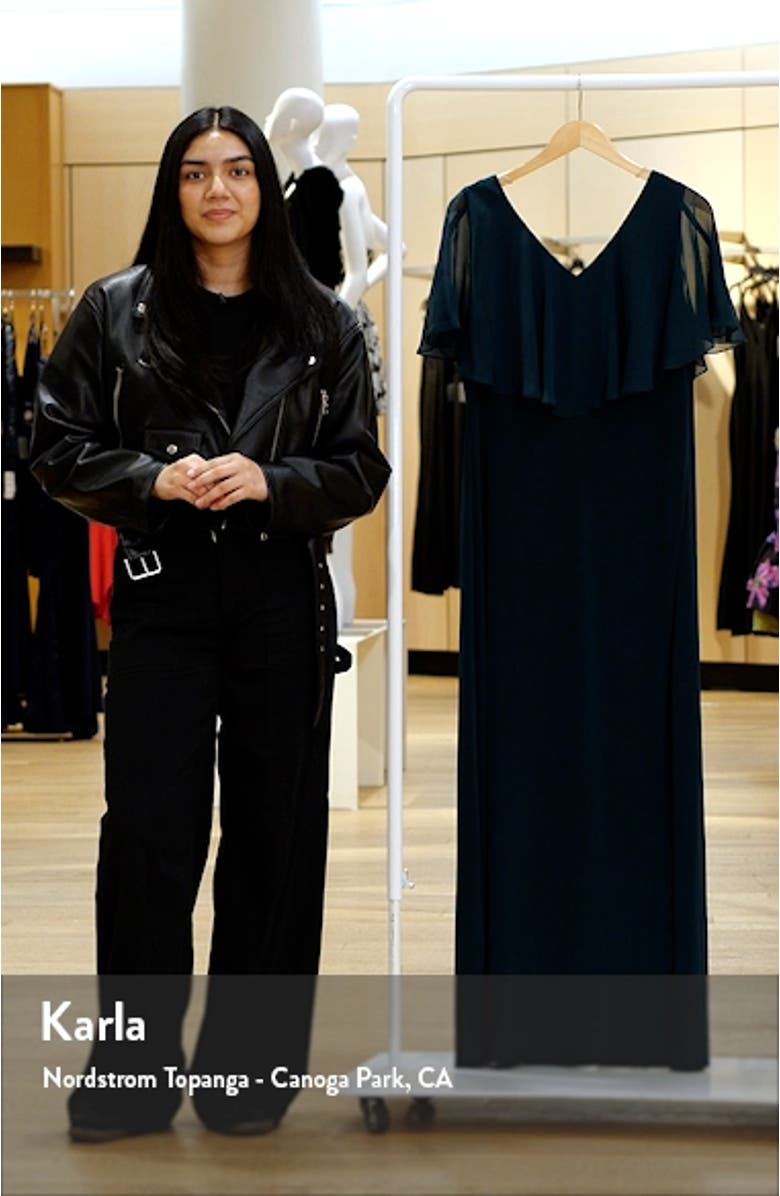 Chiffon Flutter Sleeve Gown, sales video thumbnail