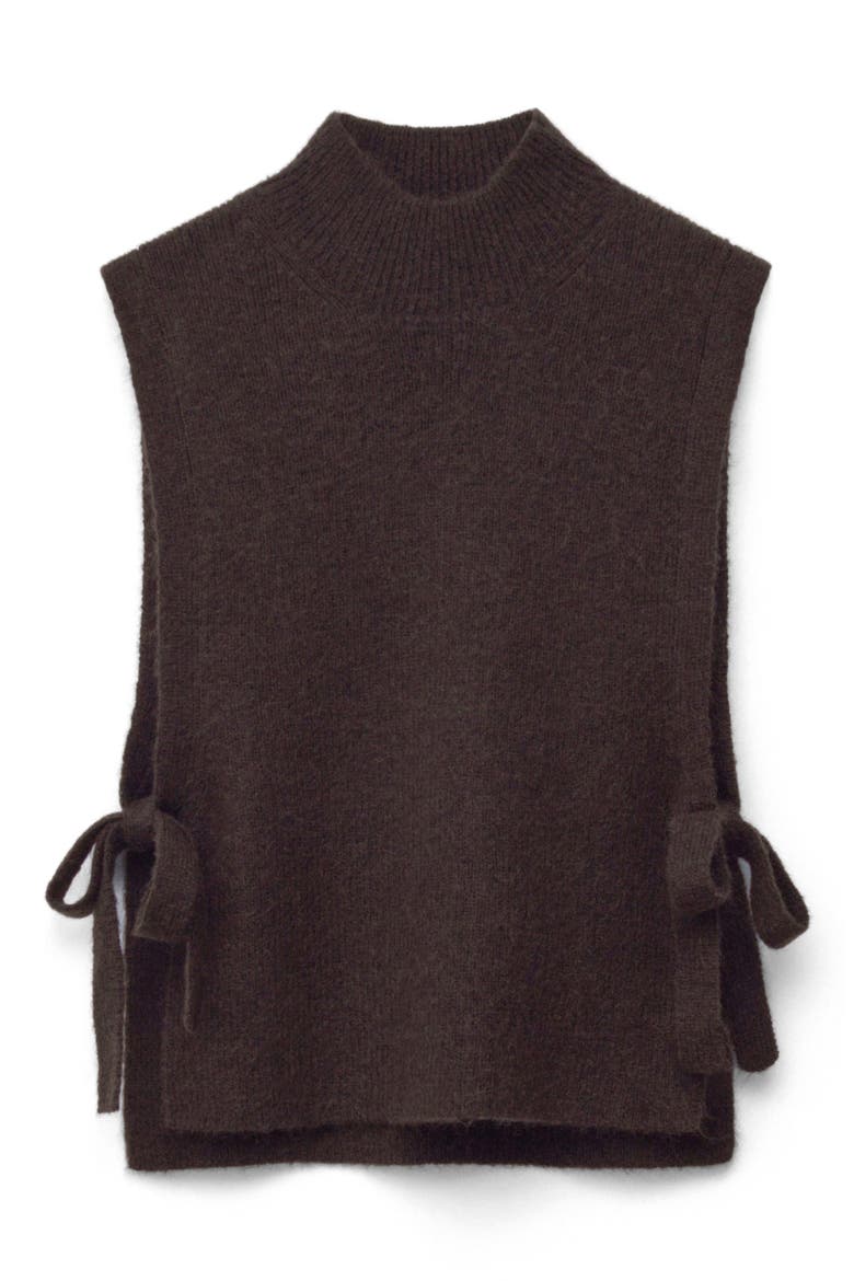 Wool & Mohair Side Tie Bib Vest, Alternate, color, BROWN DARK