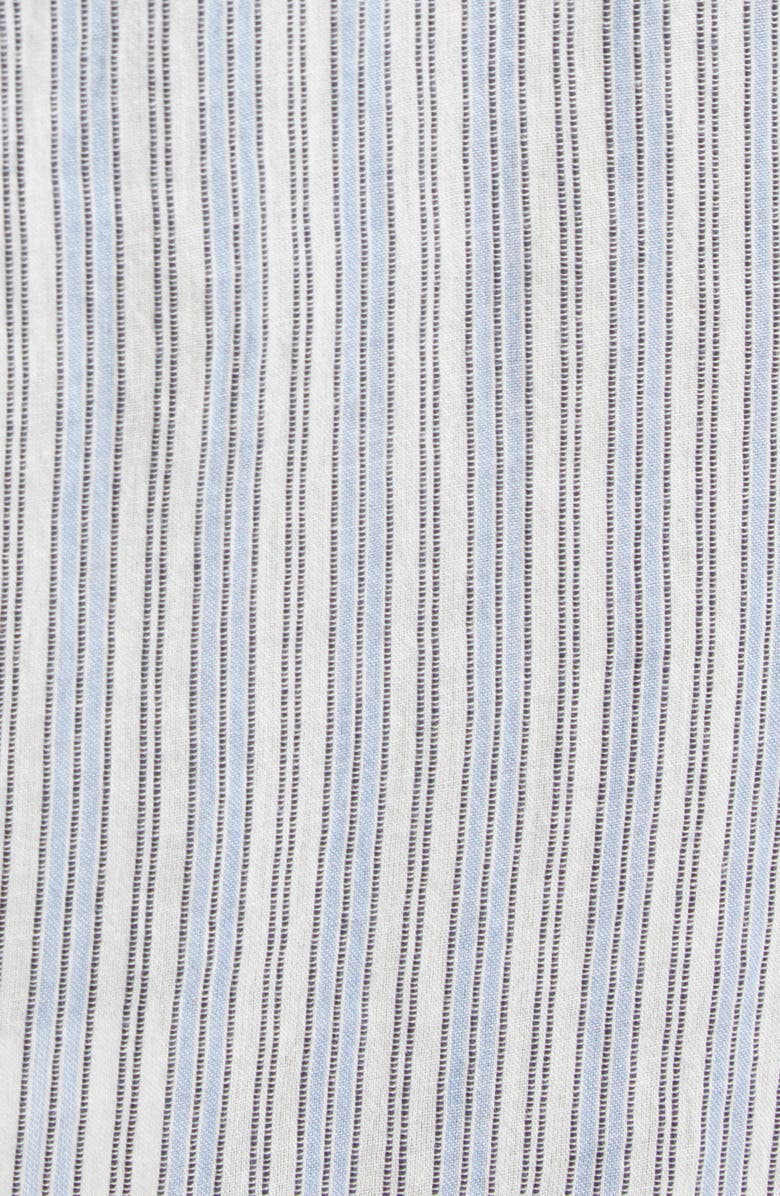 Isabel Marant Étoile Loriane Stripe Tie Belt Long Sleeve Cotton Shirtdress, Alternate, color, Blue