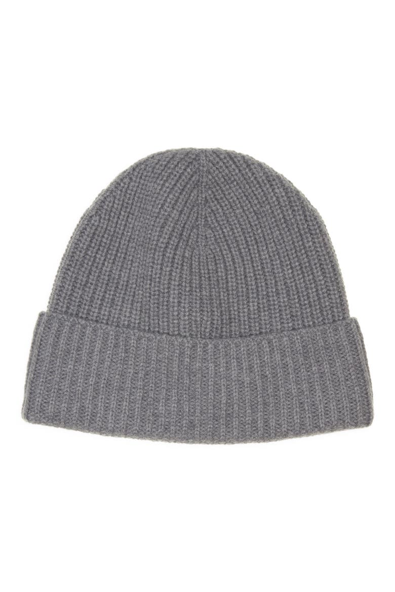 Edit Logo Embroidered Cashmere Beanie, Alternate, color, GRAY