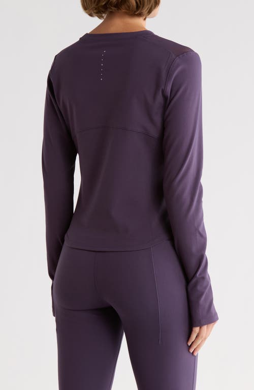 Layer 8 Mesh Long Sleeve Activewear Top In Purple