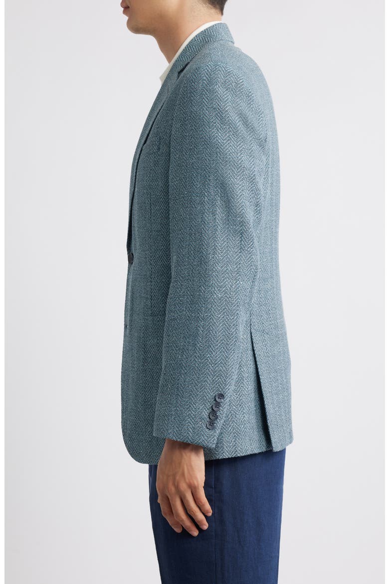 Henrik Trim Fit Italian Wool & Linen Blend Jacket, Alternate, color, TEAL SATORI HERRING TEXTR