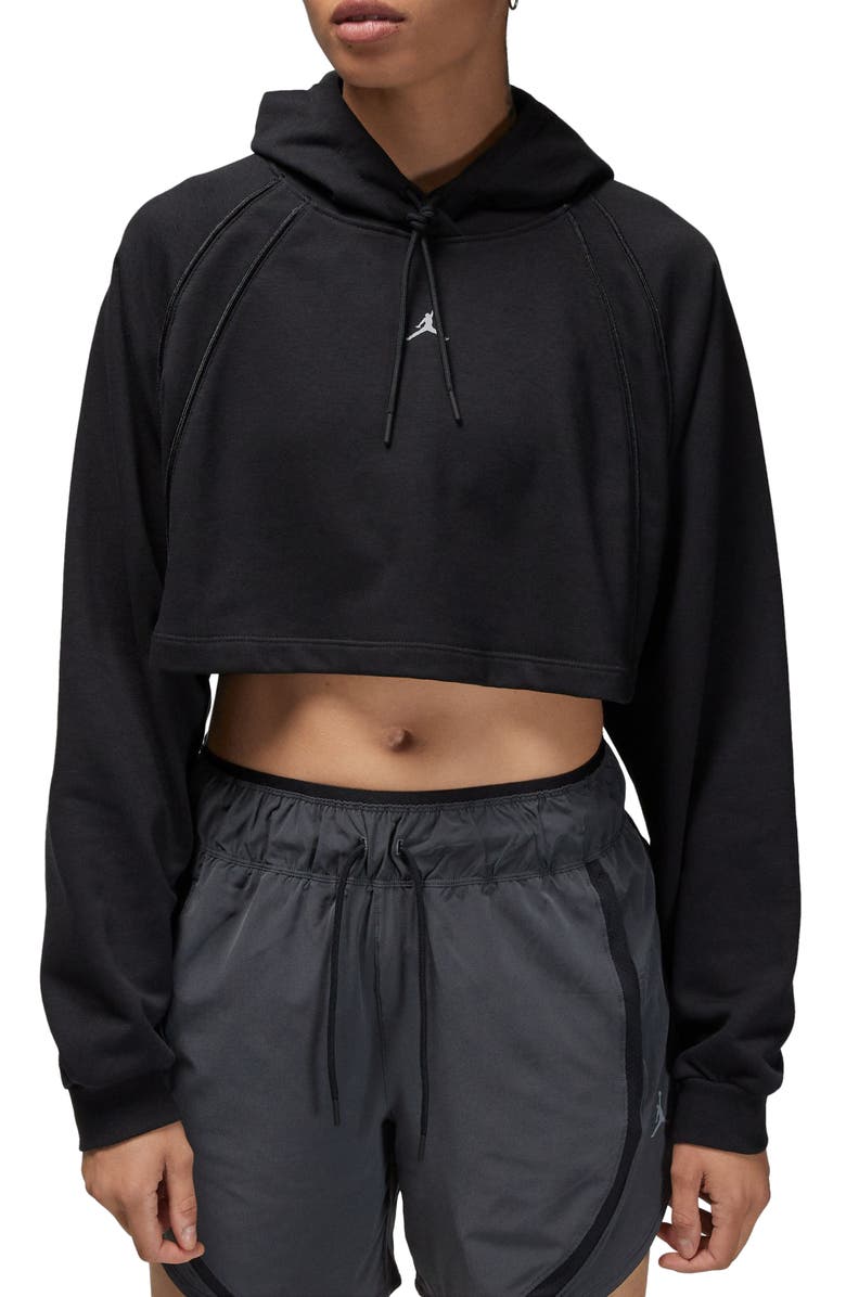 Jordan Crop Cotton Blend Hoodie, Main, color,