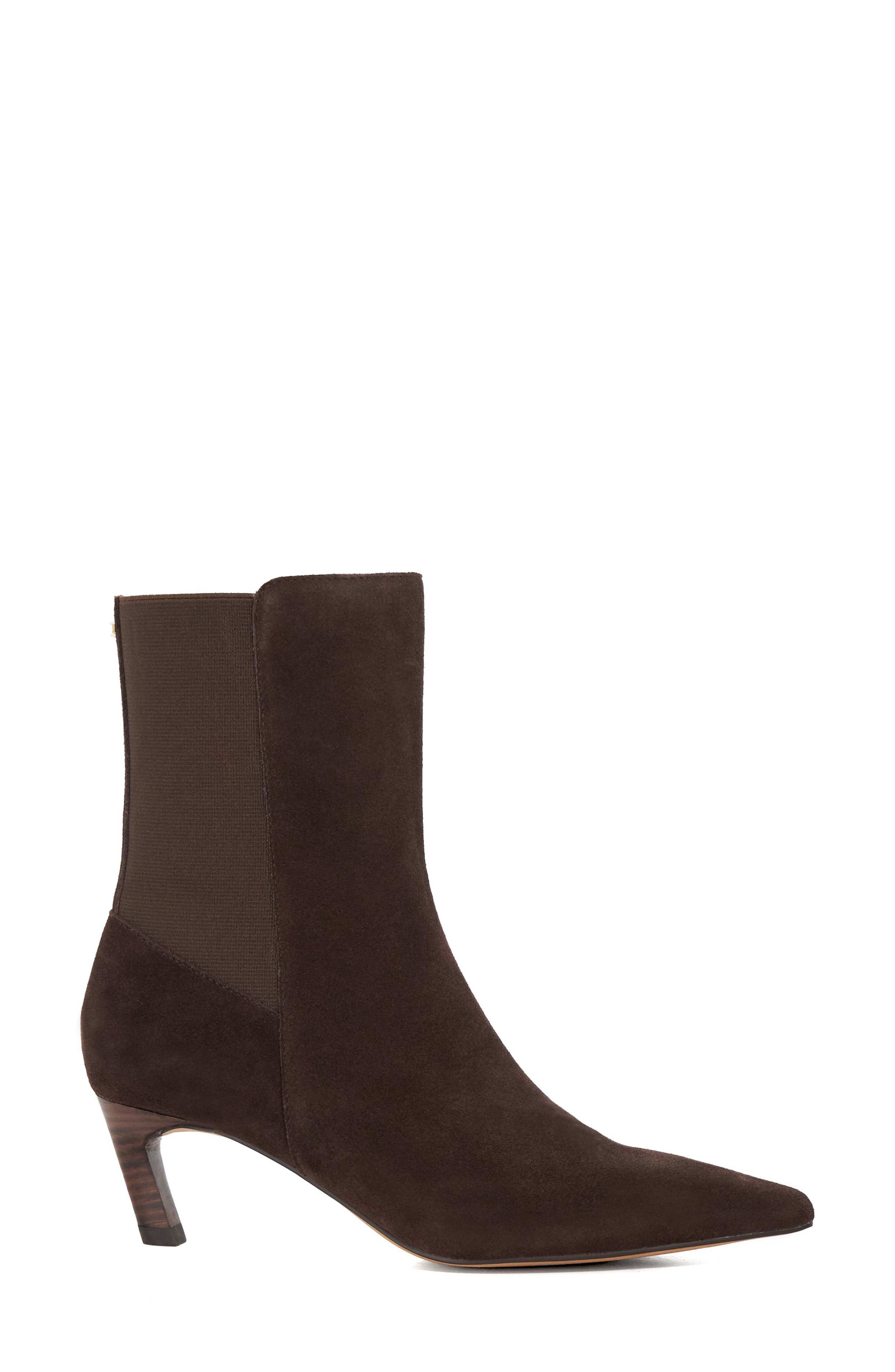 Dune London Orlai Pointed Toe Bootie, Alternate, color, Brown