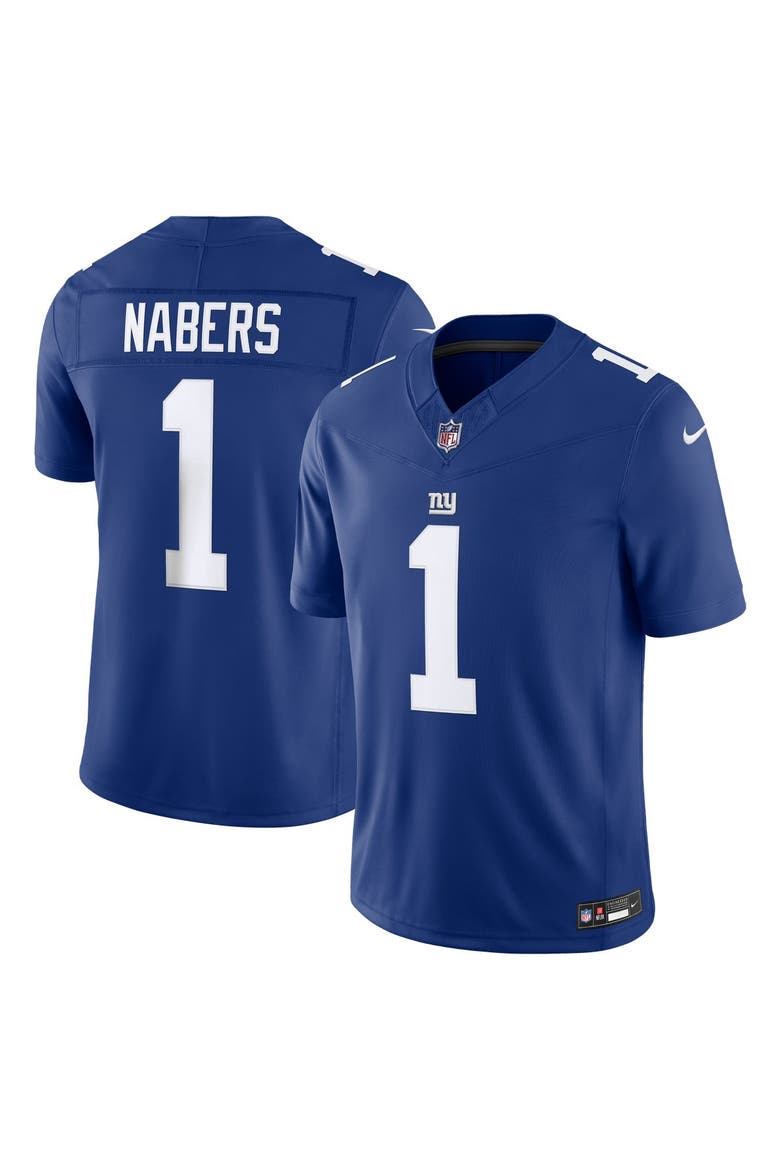 Men's Nike Malik Nabers Royal New York Giants Team Vapor F.U.S.E. Stitched Limited Jersey, Main, color, Royal