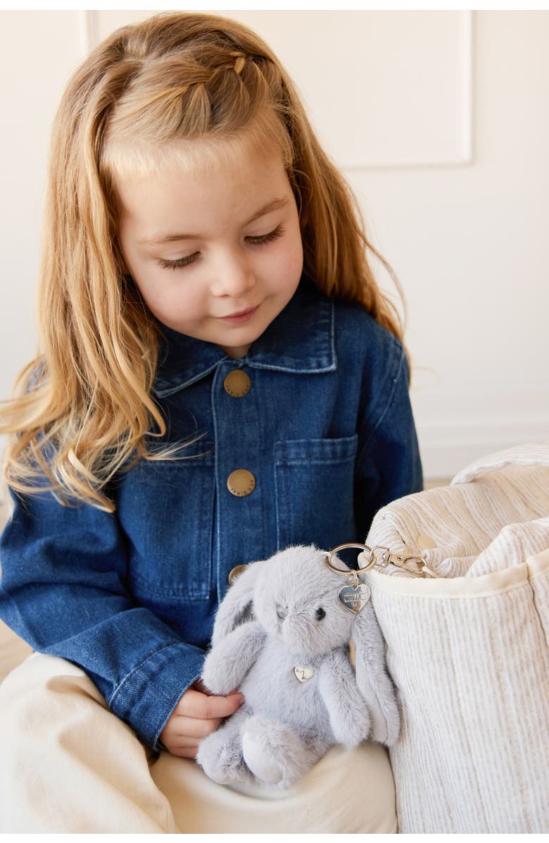 Snuggle Bunnies Penelope 6" Plush Bunny Keychain with Metal Swivel Clip, Alternate, color, Silver