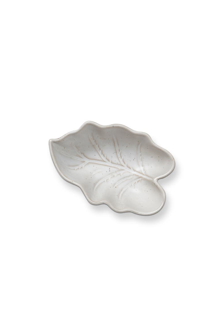 Medium Leaf Bowl White Stoneware Fall, Main, color, White