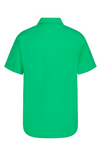 Tommy Hilfiger Kids' End On End Short Sleeve Shirt In Irish Green