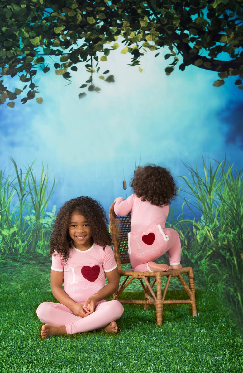 KicKee Pants I Heart Appliqué Snap Romper, Alternate, color, Lotus I Love Grandpa