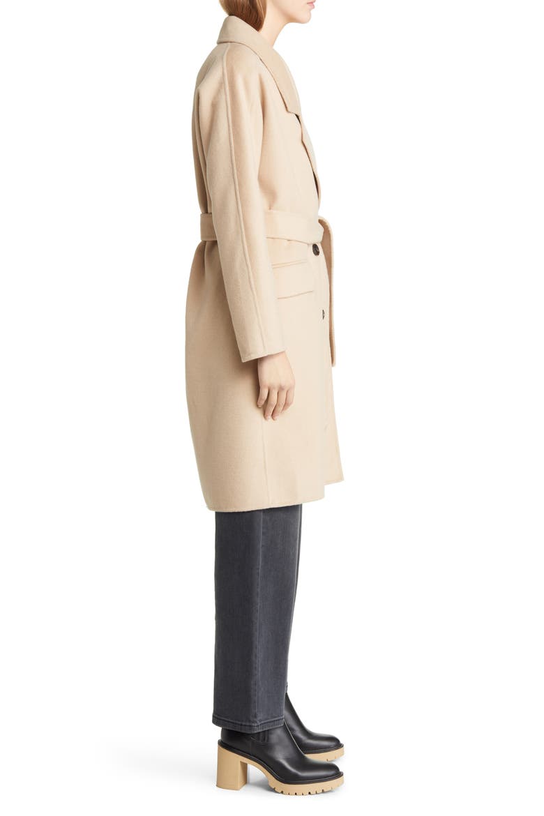 Sloan Belted Wool Blend Overcoat, Alternate, color, SAND