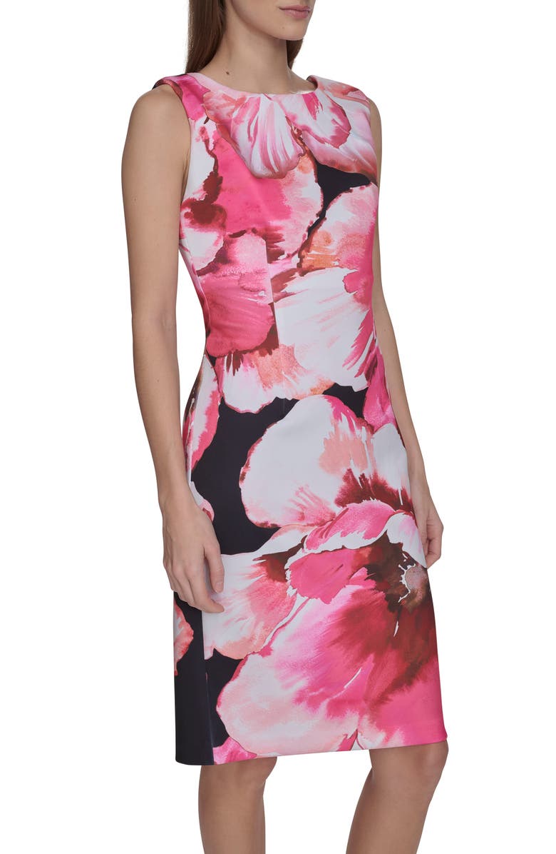 Calvin Klein Floral Sleeveless Sheath Dress, Alternate, color, 