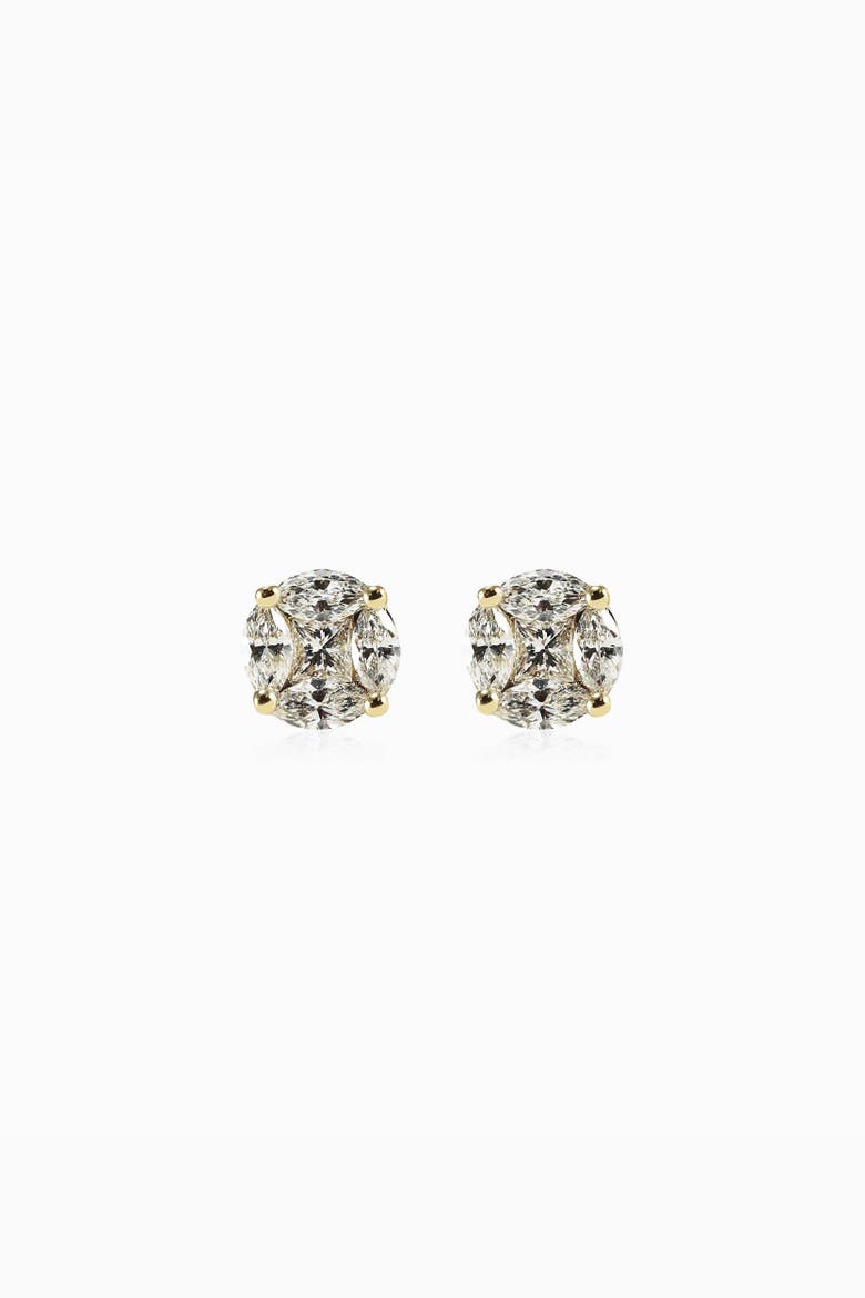 14K Gold Illusion Classic Diamond Studs, Alternate, color, Yellow Gold - Diamonds