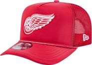 New Era Men's New Era Red Detroit Red Wings Faded A-Frame 9FIFTY Trucker Snapback Hat