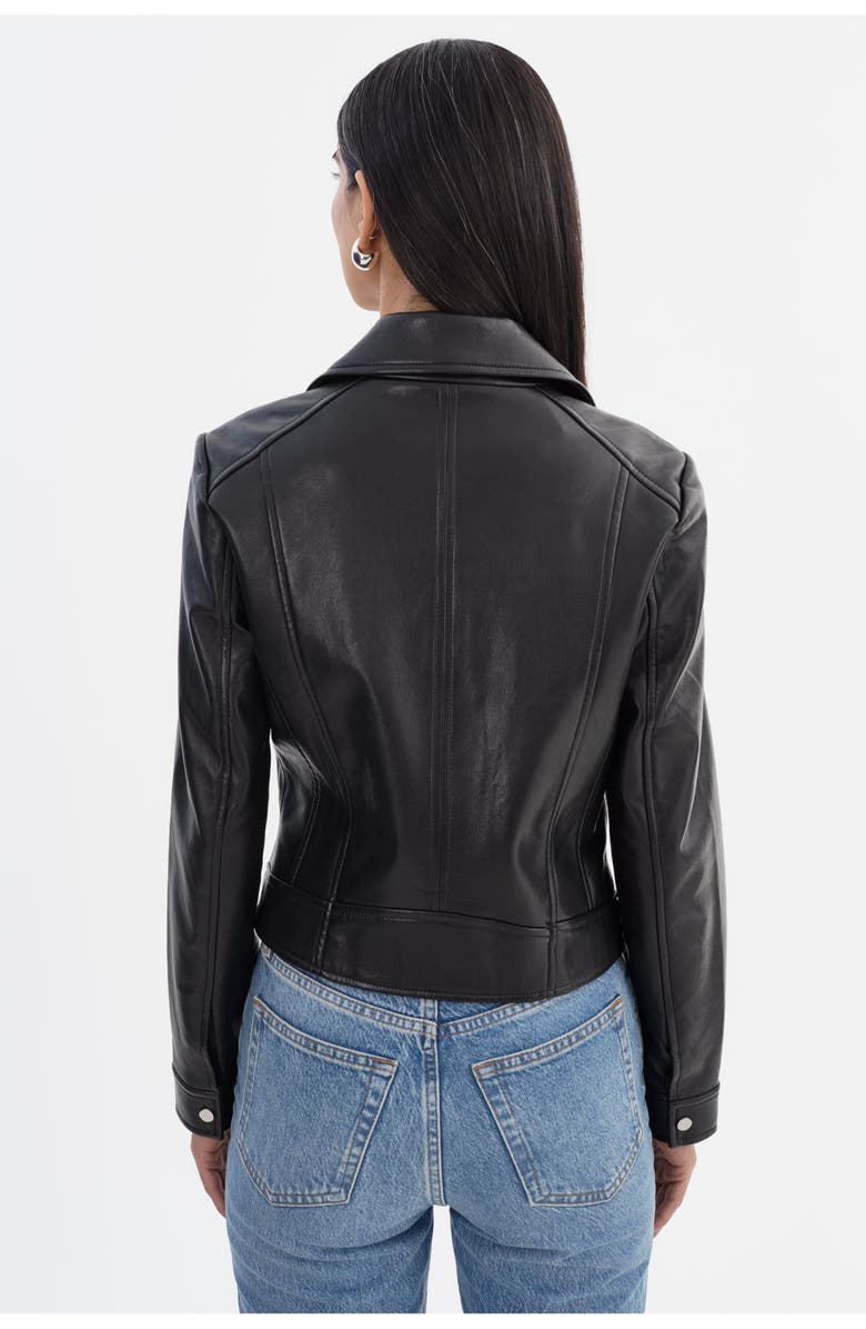 LAMARQUE Klea | Recycled Leather Biker Jacket, Alternate, color, Black