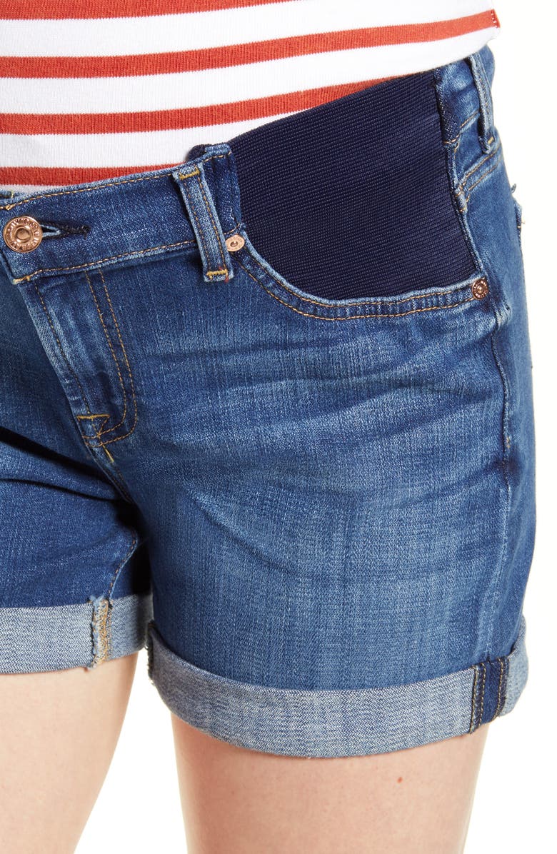 7 For All Mankind Roll Cuff Denim Shorts, Alternate, color,