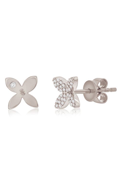 Suzy Levian Diamonds Pavé Diamond Stud Earrings In White Gold