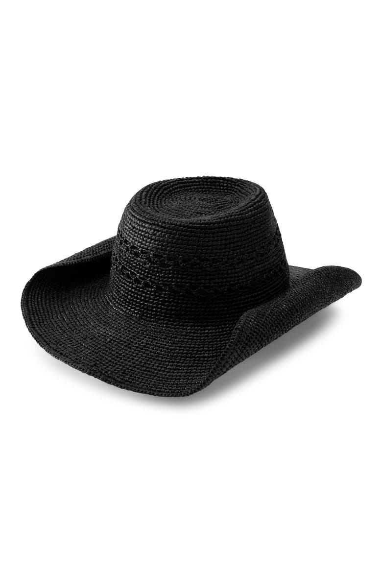 Gwen Raffia Cowboy Hat, Alternate, color, CHARCOAL