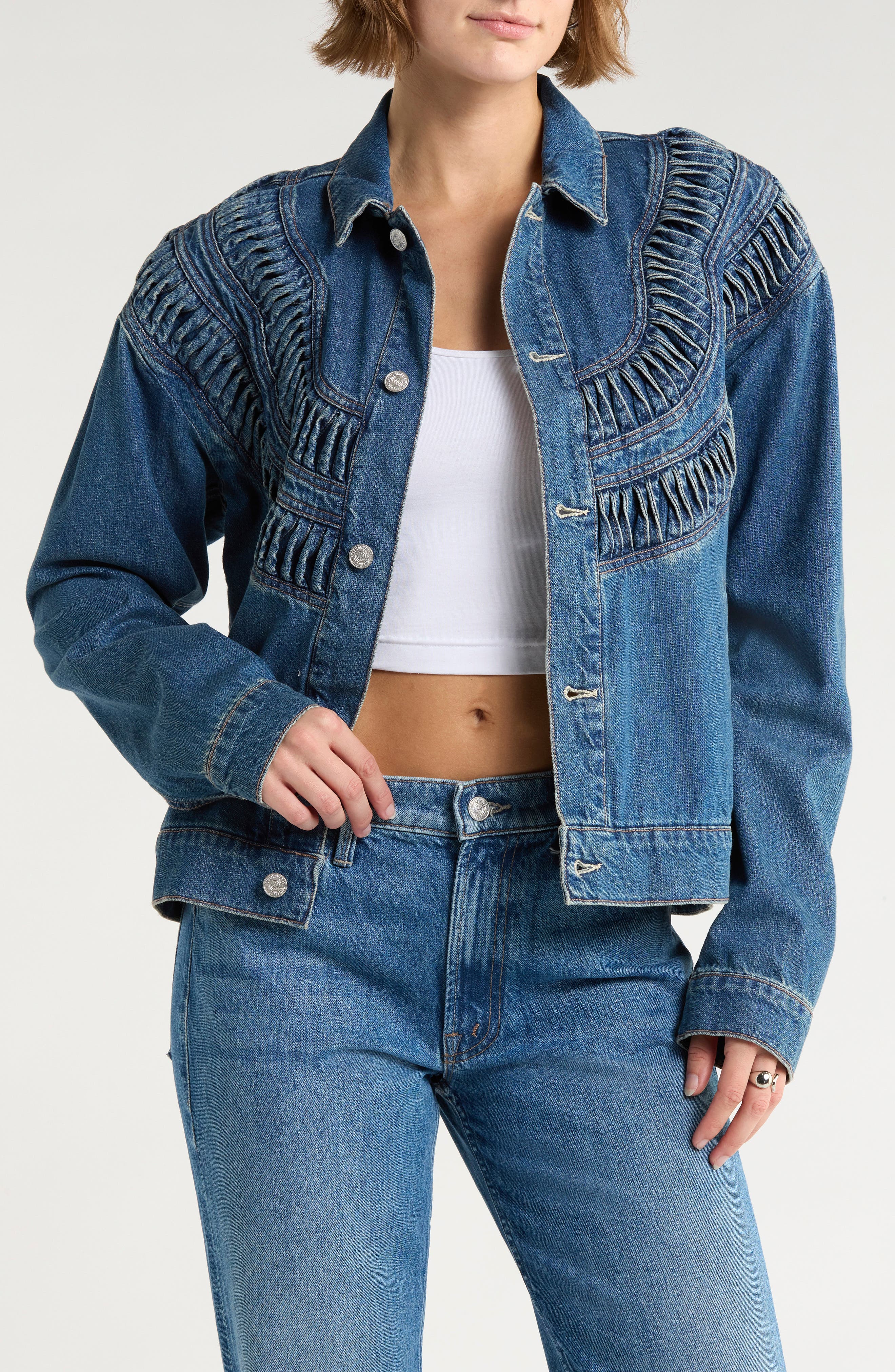 MOTHER The Loop De Loop Denim Trucker Jacket