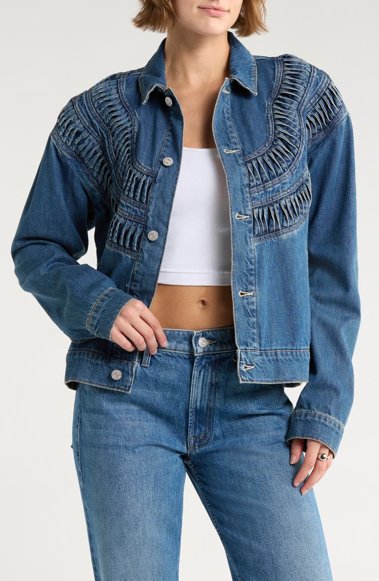 MOTHER The Loop De Loop Denim Trucker Jacket, Main, color, Rags To Riches
