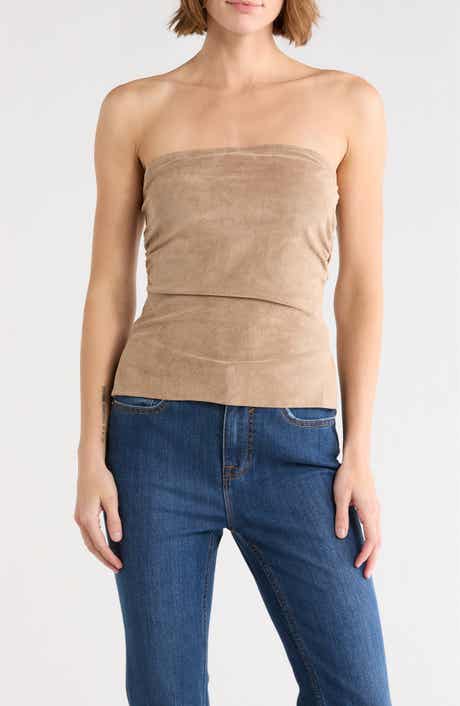 Faux Suede Tube Top