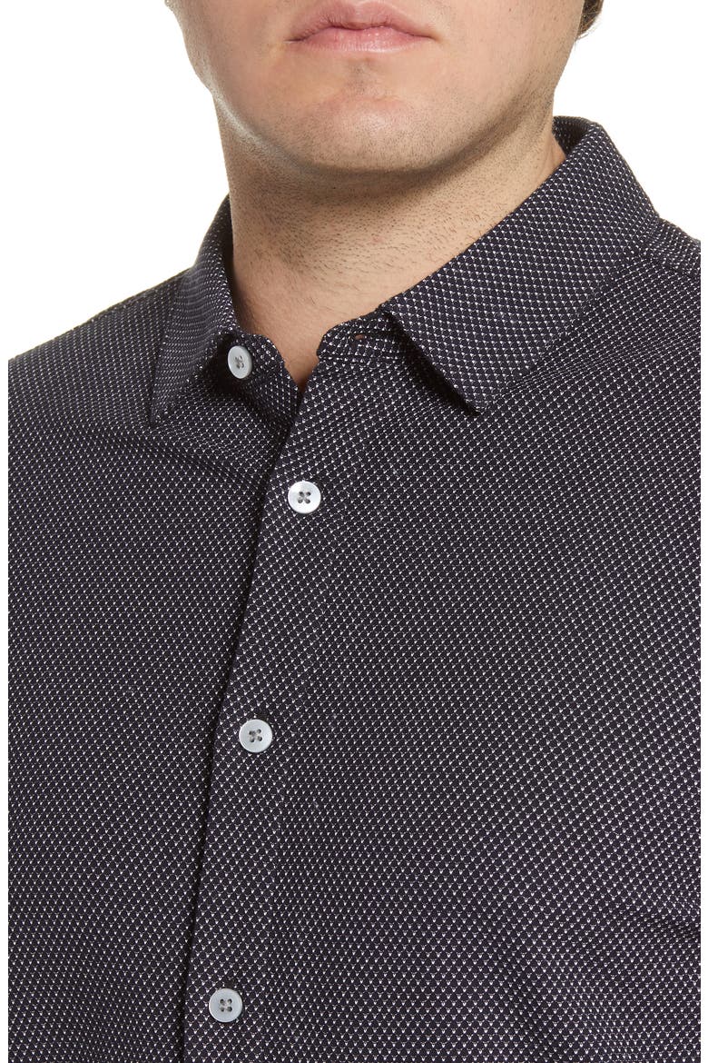 Broderick Short Sleeve Knit Button-Up Shirt, Alternate, color, BLACK