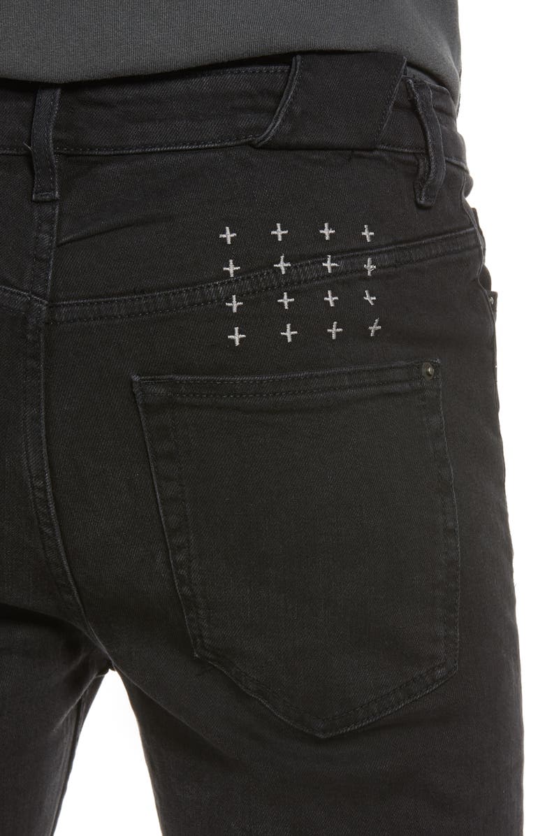 Ksubi Chitch Krow Krushed Ripped Slim Skinny Jeans, Alternate, color, Black