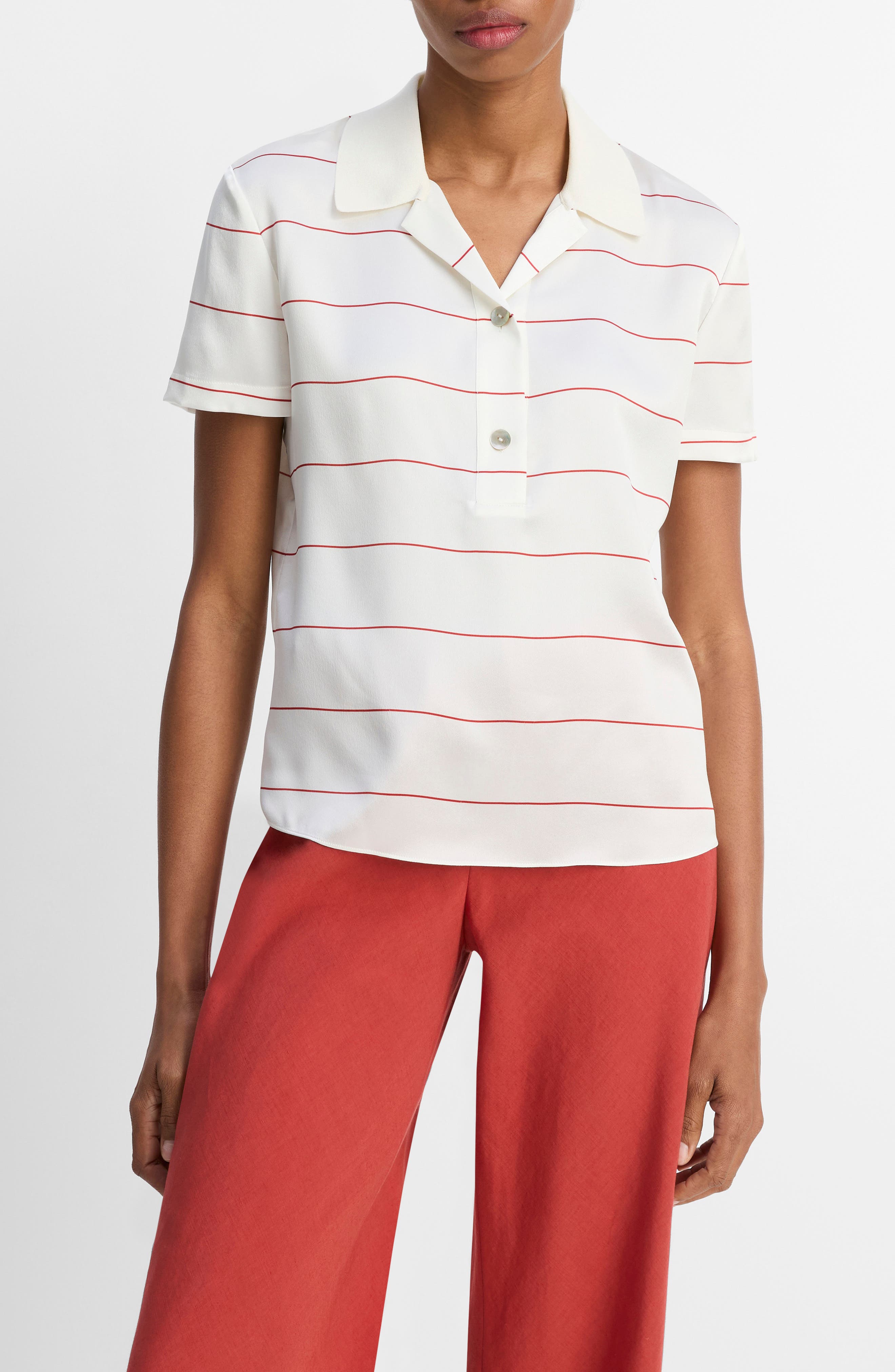 Vince Stripe Relaxed Fit Polo