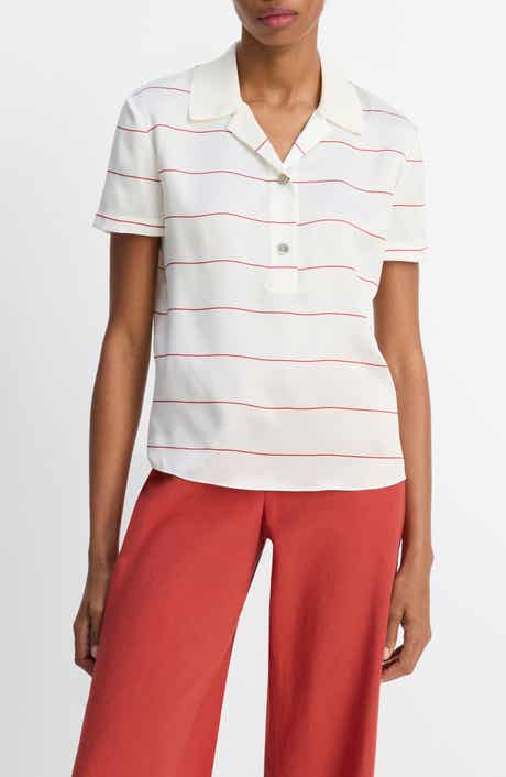 Vince Stripe Relaxed Fit Polo