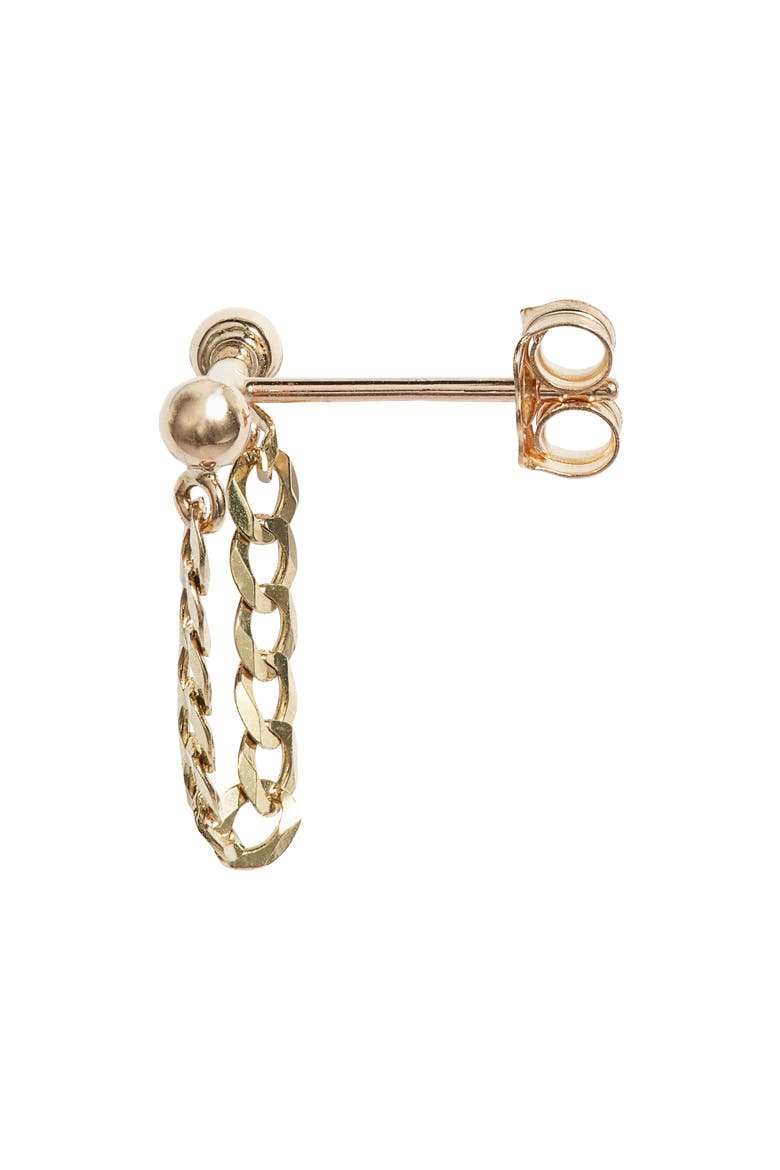 Baby Dumbbell Chain Earrings, Alternate, color, 14K YELLOW GOLD