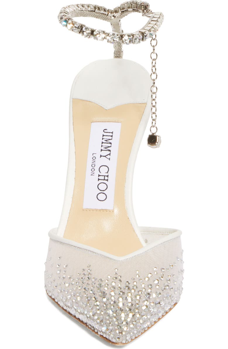Jimmy Choo Saeda Crystal Ankle Strap Pointed Toe Pump, Alternate, color,