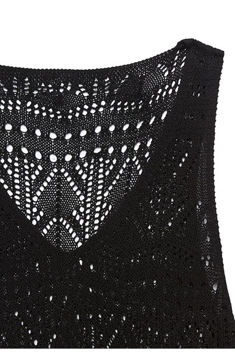 LASCANA Women's Crochet Tank Top, Alternate, color, Black