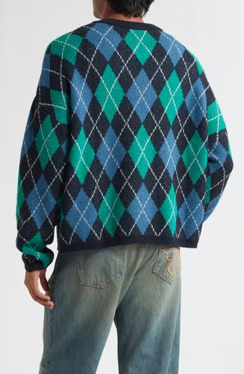 Gyle Argyle Merino Wool Blend Sweater