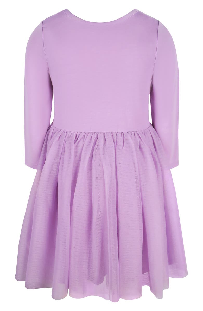 Zunie Kids' Three Quarter Sleeve Rainbow Tutu Dress, Alternate, color, Lavender