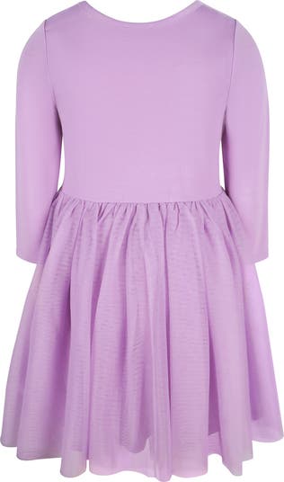 Kids' Three Quarter Sleeve Rainbow Tutu Dress