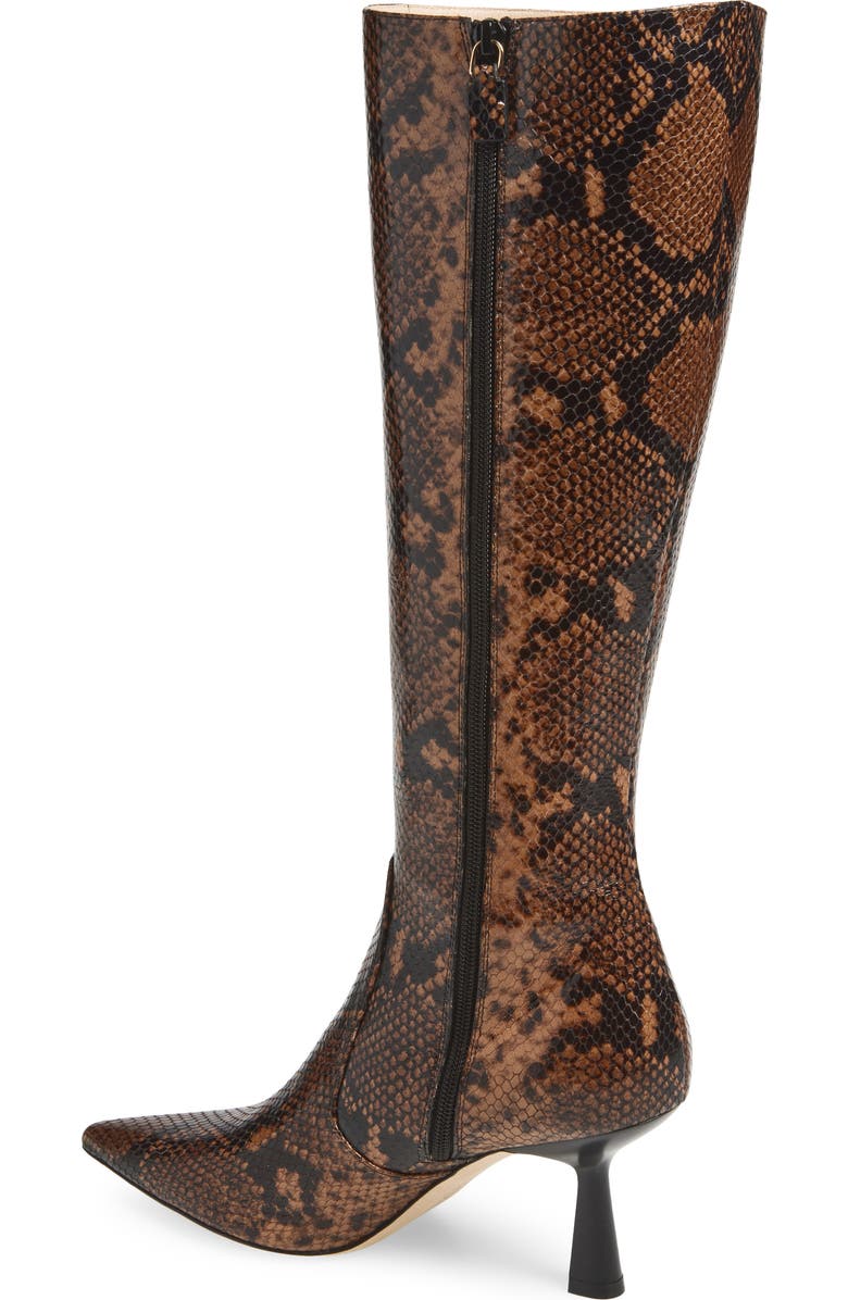 Stuart Weitzman Stuart Supersculpt Pointy Toe Knee High Boot 75, Alternate, color, Espresso Snake