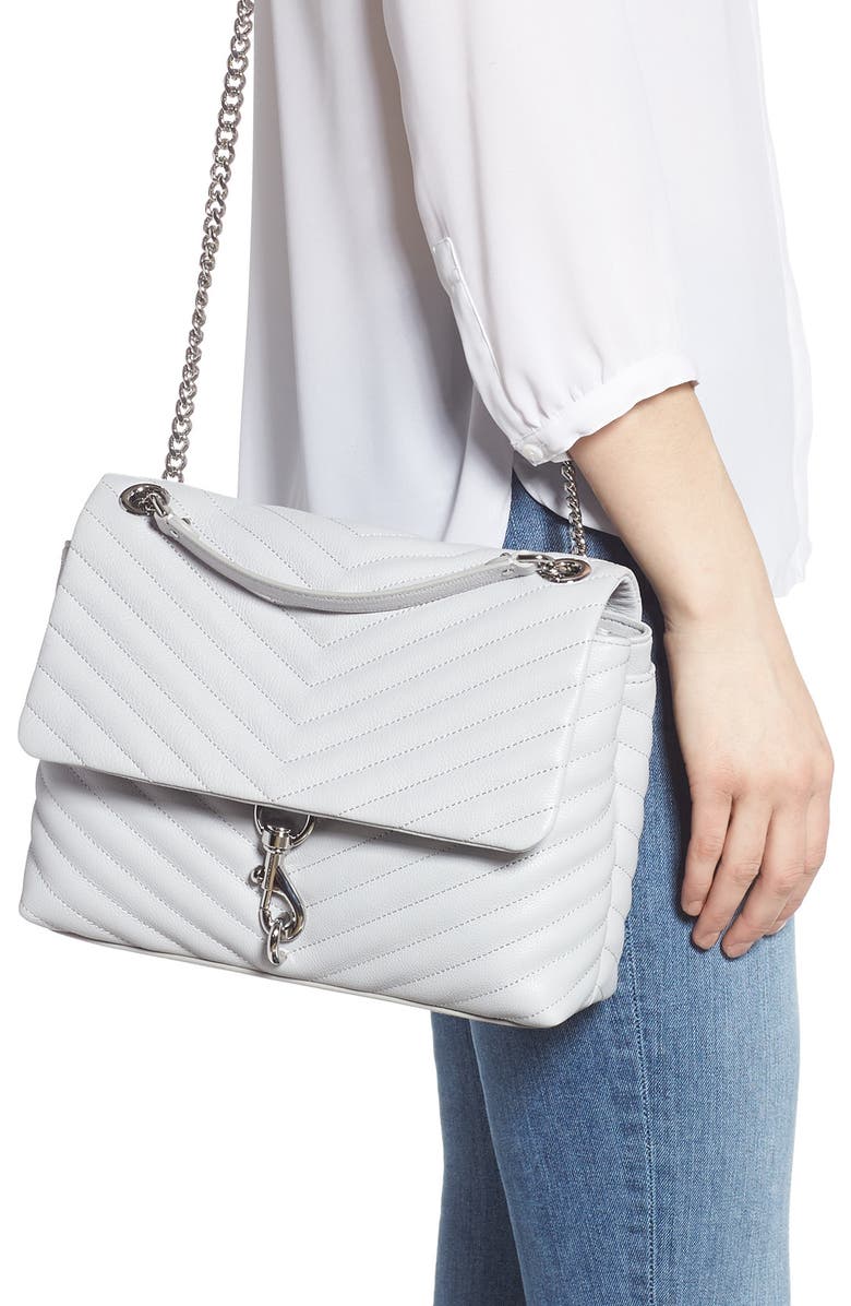 Rebecca Minkoff Edie Metallic Leather Shoulder Bag, Alternate, color,