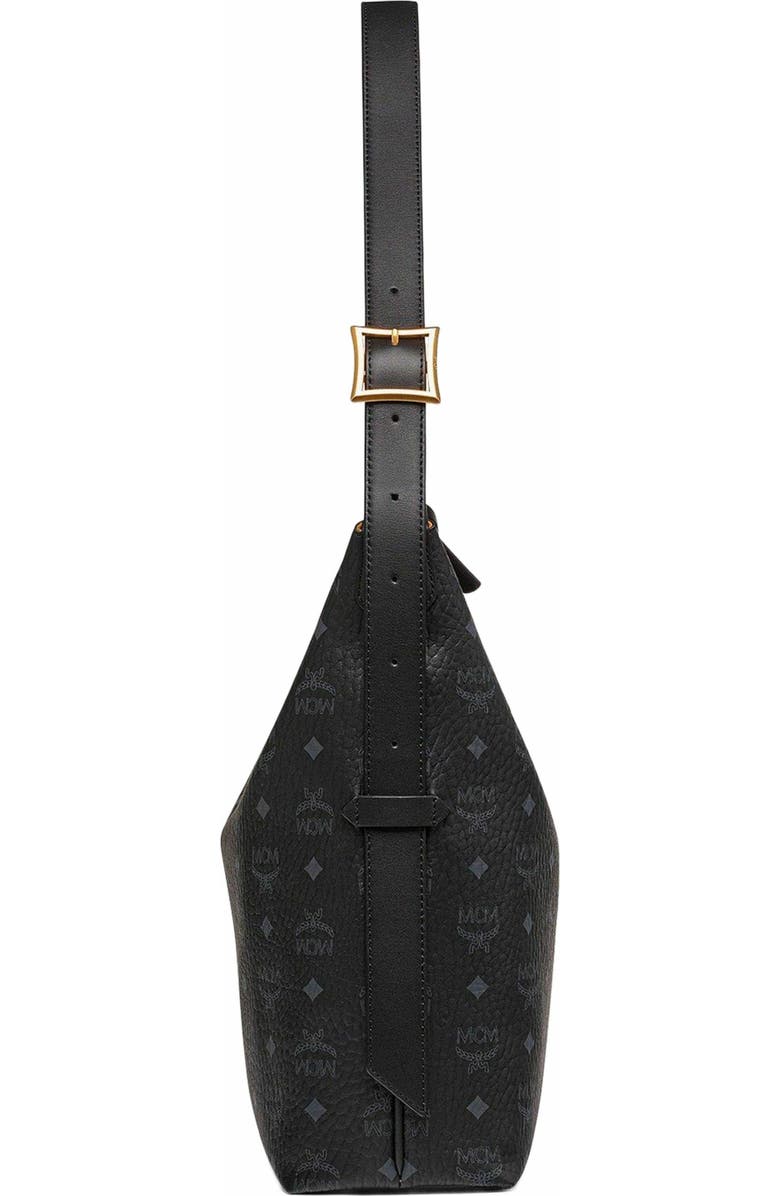 MCM Aren Hobo in Visetos, Alternate, color, Black