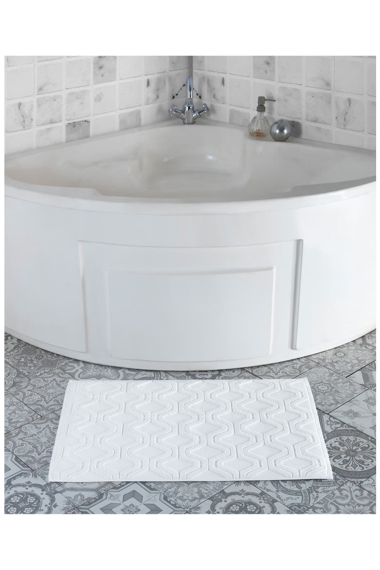 Turkish Cotton Bath Rug, Alternate, color, WHITE