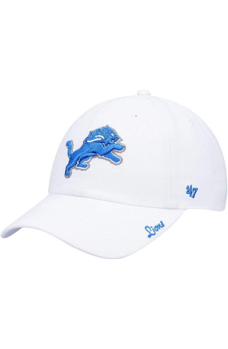 '47 Women's '47 White Detroit Lions Miata Clean Up Logo Adjustable Hat, Main, color, 