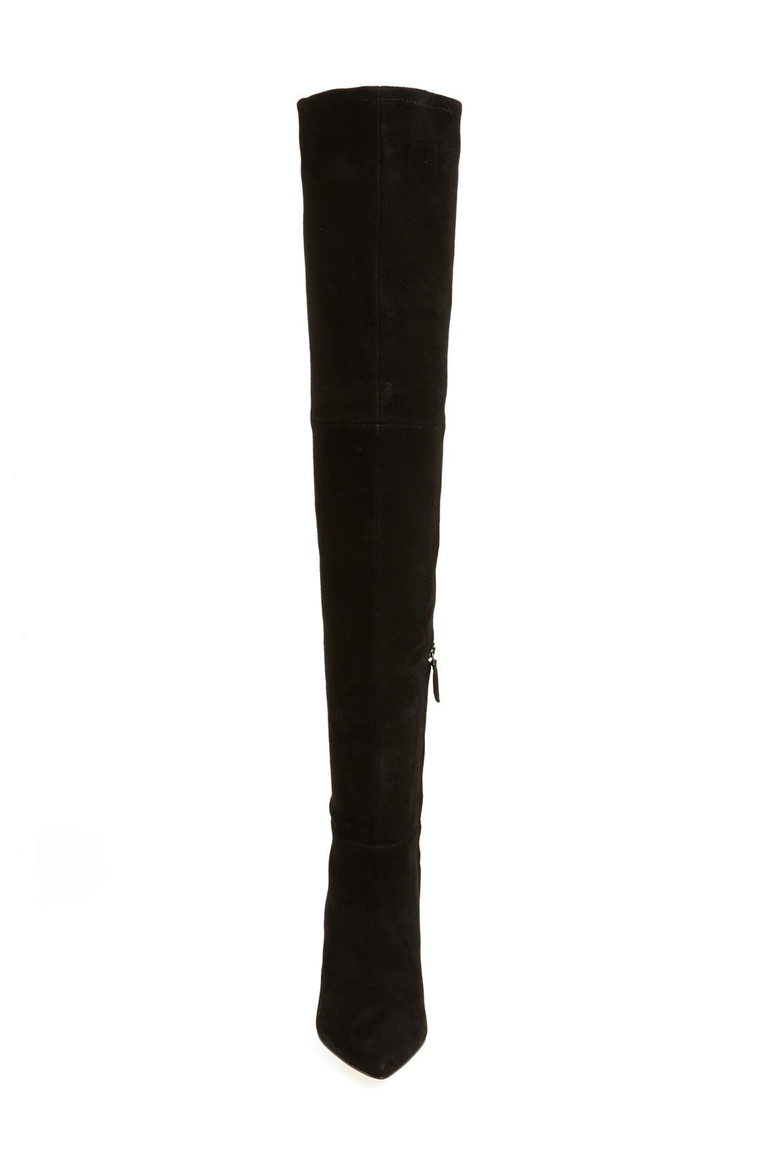 'Caterina' Over the Knee Boot, Alternate, color, BLACK SUEDE