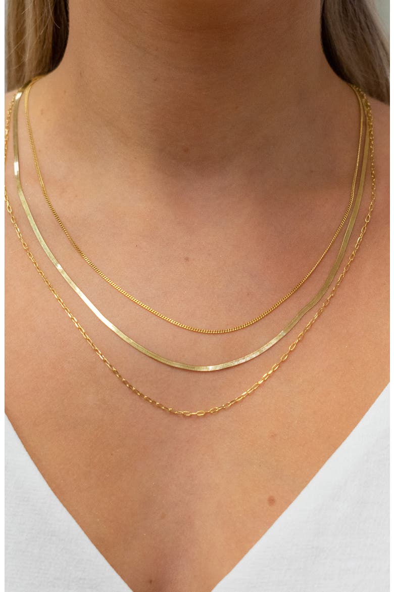 Triple Layer Chain Necklace, Alternate, color, GOLD