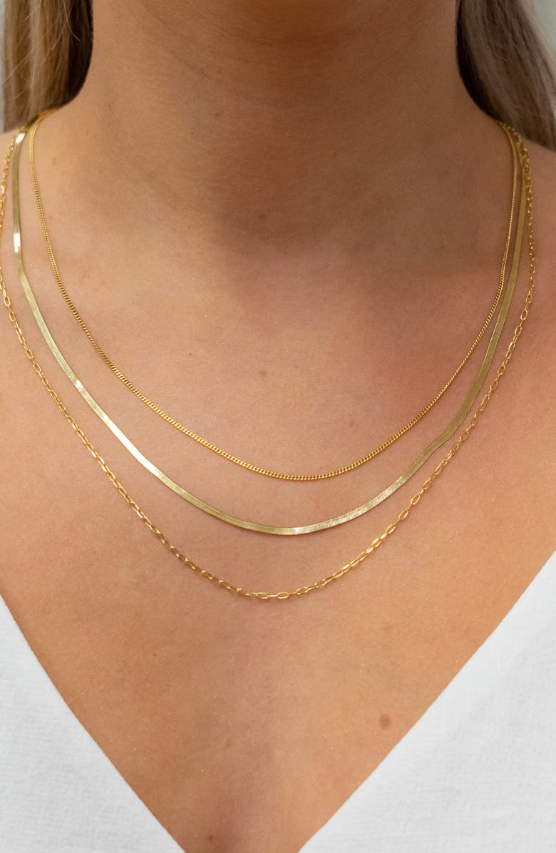 Argento Vivo Sterling Silver Triple Layer Chain Necklace, Alternate, color,