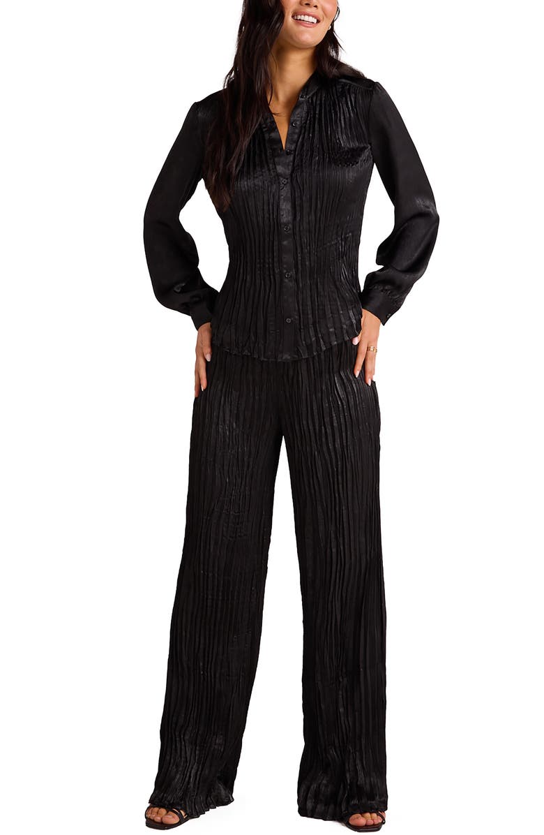 Bella Dahl Pleated Button-Up Shirt, Alternate, color, 